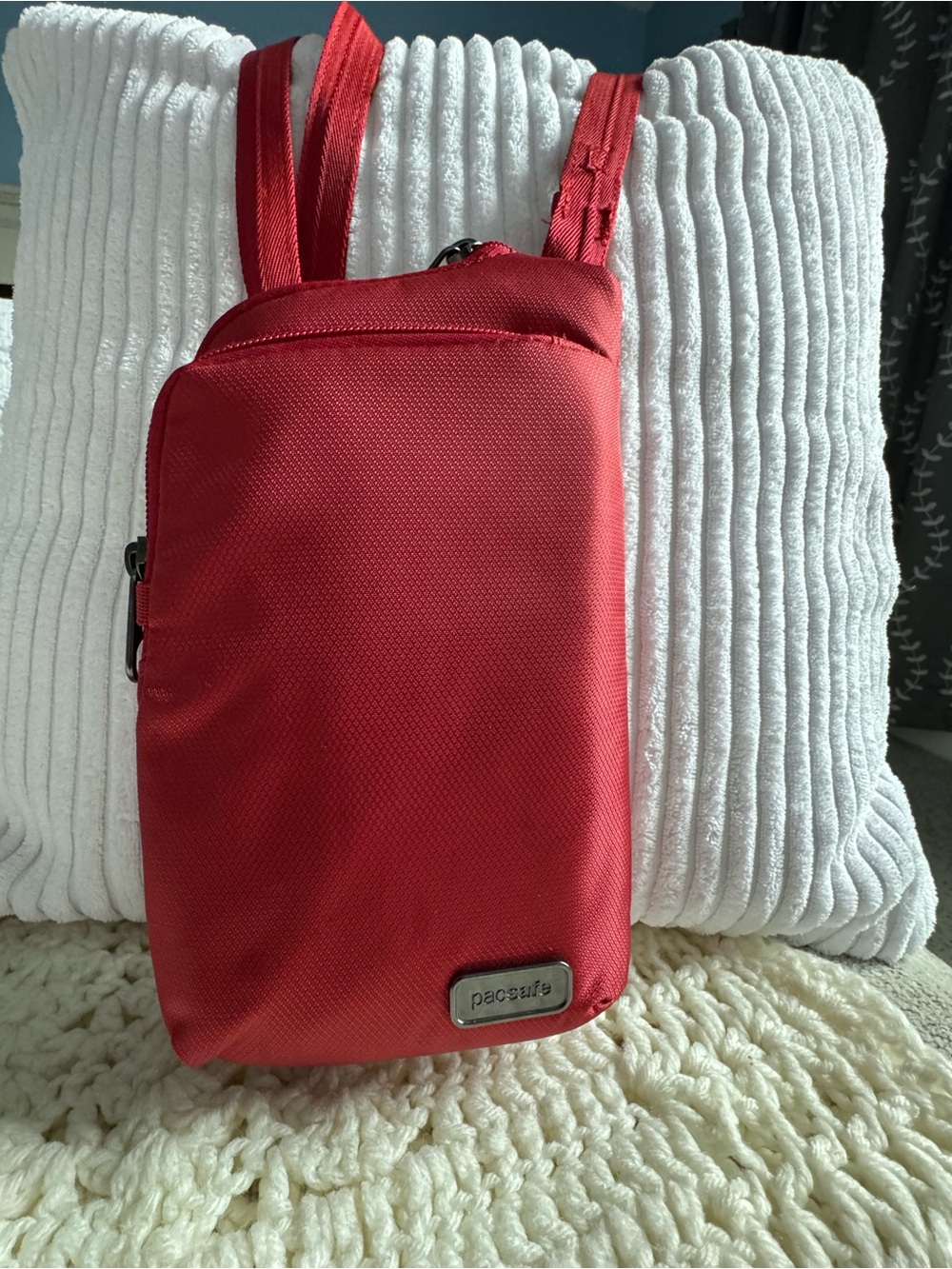 Pacsafe Red Slim Crossbody Belt Bag